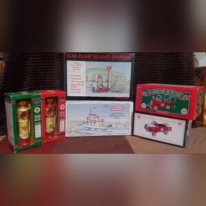 Gas Pump Island Display - White and Red Collectible